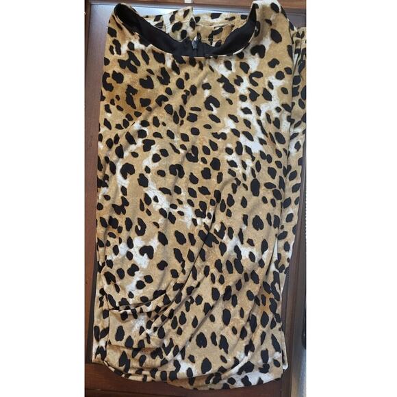 DKNY Women's Knee Length 3/4 Sleeve Animal Print Sheath Dress Size 10 Stretch - Picture 13 of 13